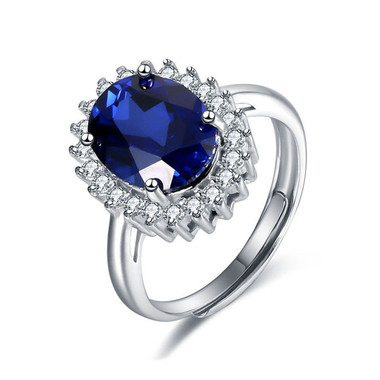 TANZANITE STERLING SILVER RING - PRINCESS